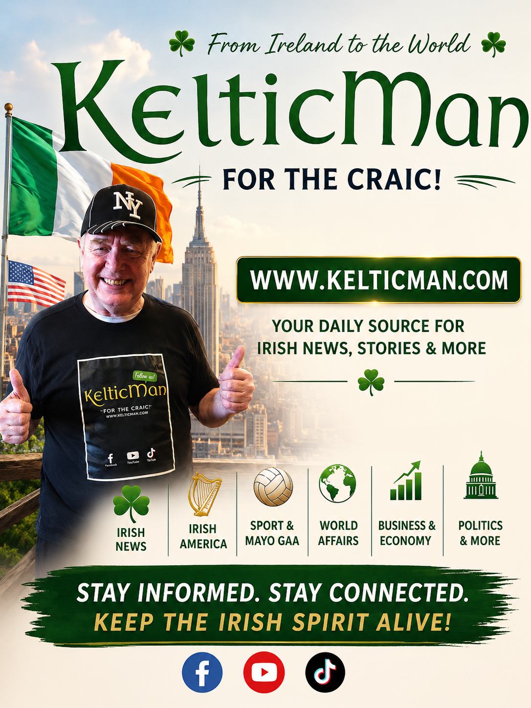 Ireland and New York — the two homes of KelticMan
